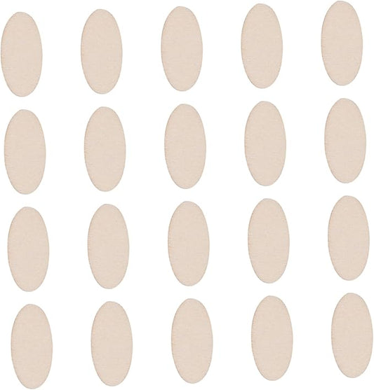 NUOBESTY 200pcs Unfinished Wood Oval Slices Natural Rustic Wooden Cutout Oval Wood Pieces Tag for DIY Craft Wedding Centerpiece Christmas