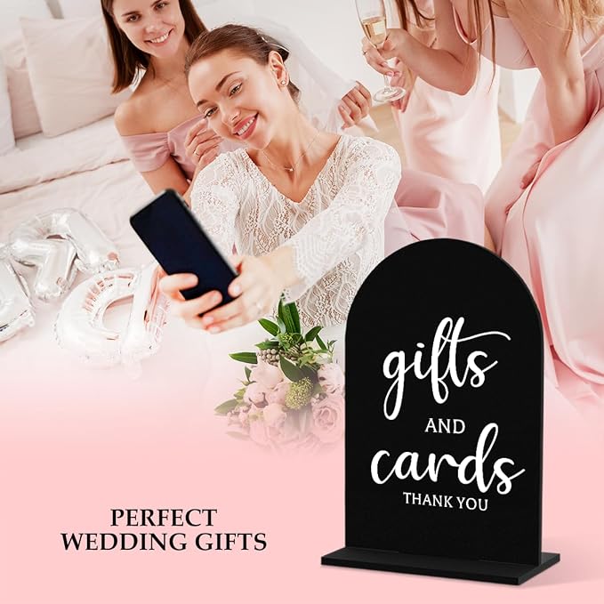 6 Pcs Wedding Sign Decor, Ceremony Sign, Wedding Sign for Reception & Event Party,Bridal Shower Decorations, Wedding Table Sign Accessories for Anniversary and Event 5x7 Inch Black White