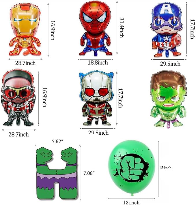 Birthday Decoration, Birthday Party Supplies, birthday Banner, Balloons,Toppers Cake Toppers,6 Pcs Large Foil Balloons for Kid's boy Girls