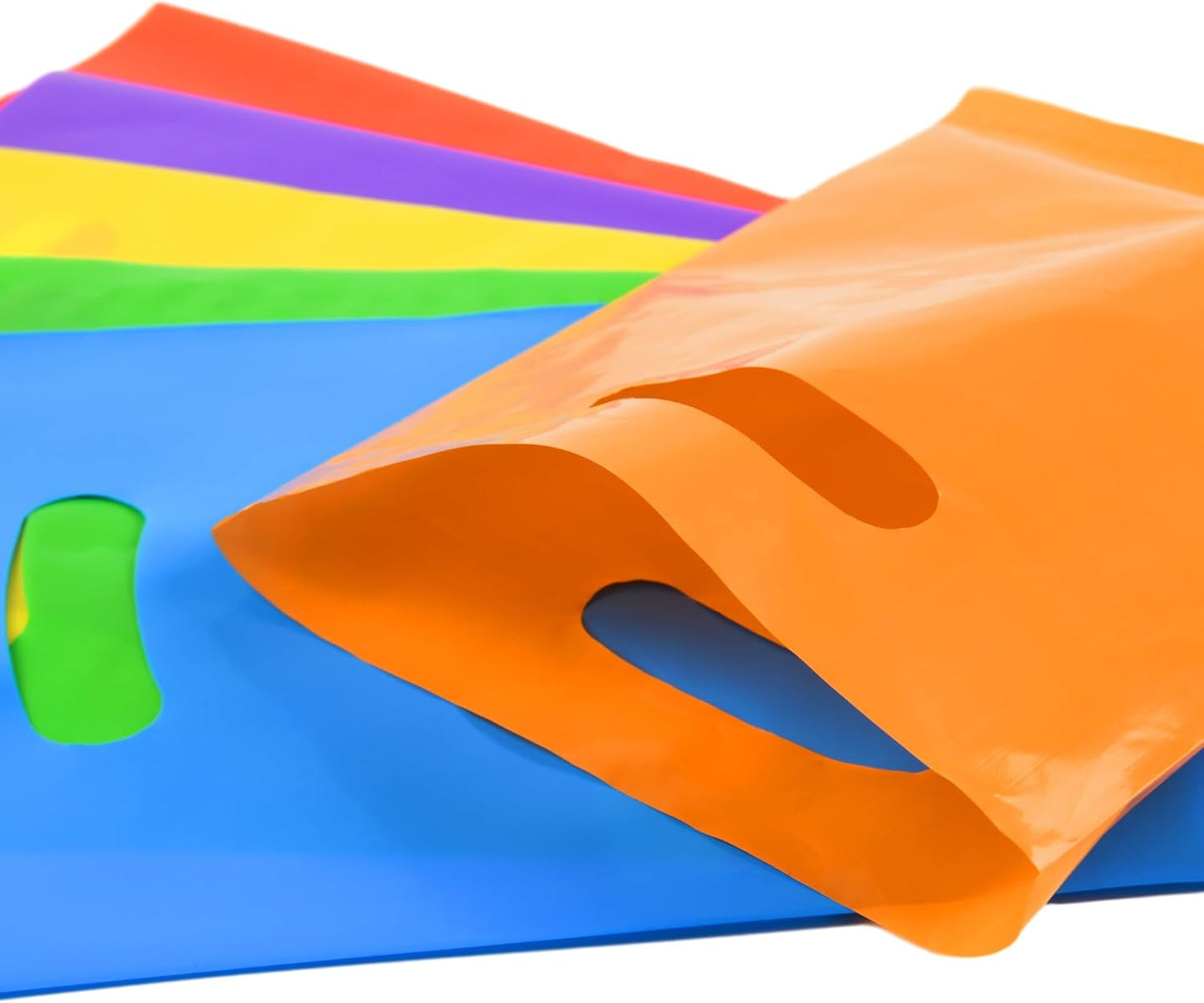 24 PCS Plastic Party Favor Small Gift Bags, 6"x8" Goodie Bags for Kids, Candy Treat Pouches Bulk with Handle for Kids' Birthday Party, Thanksgiving, Christmas, Halloween, 6 Colors