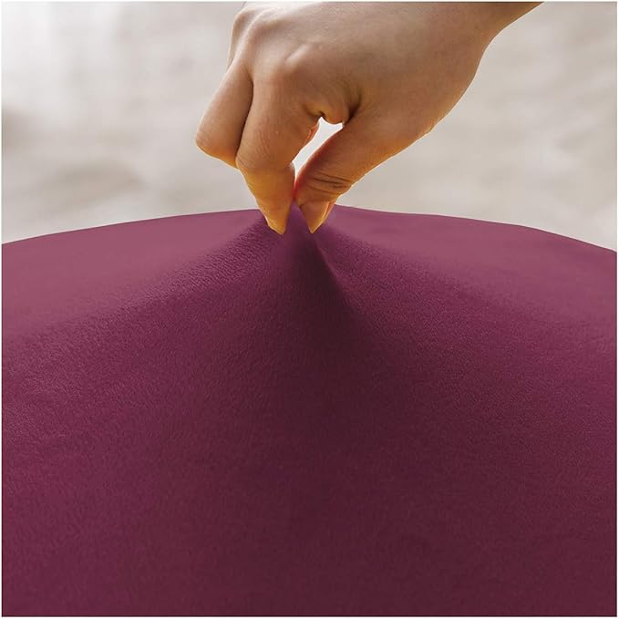 Velvet Plush XL Dining Chair Covers, Stretch Chaircover, Spandex High Chairs Protector Covers Seat Slipcover with Elastic Band for Dining Room,Wedding, Ceremony, Banquet (Wine Red, Set of 4)