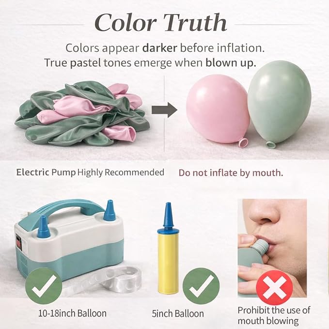 Double Stuffed Balloon Arch Kit - 84pcs Thick Dusty Pink, Sage Green & Lavender Pastel Balloon Garland for Baby Shower, Gender Reveal - Premium Matte Finish for Boho Wildflower & Daisy Theme Party