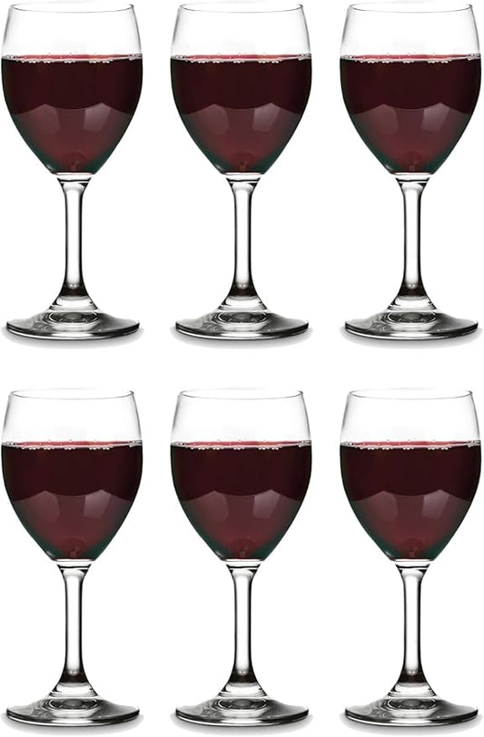 Vikko Wine Glasses, 15 Ounce Wine Glass, Set of 6 Stemmed Glasses for Red and White Wine, Copas De Vino, Thick and Durable Wine Glasses, Dishwasher Safe, Wedding, Holiday, Housewarming Gift
