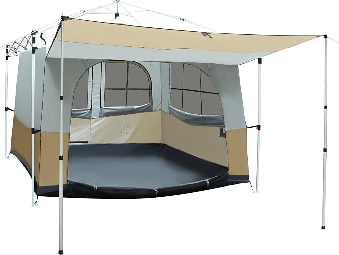 REDCAMP Canopy Camping Tent for Pop Up Canopy Tent, Inner Tent Converts Straight Leg 10'x10' or 10'x20' Canopy into Camping Tent, Fits 4-6 Person(Frame/Shelter NOT Included)