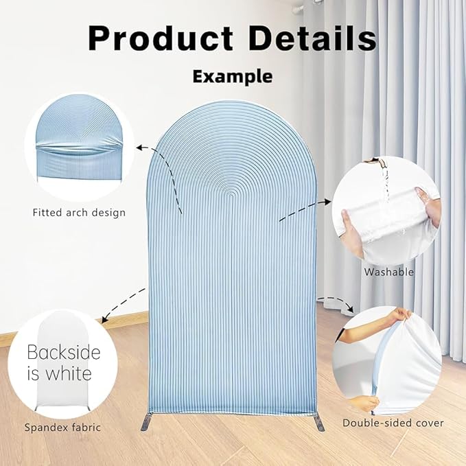 2D Printed Ripple Party Arch Cover Curved Top Backdrop Stretchy Spandex for Party Decoration,Elastic Washable Fabric (Pink,6.5x3.3ft)