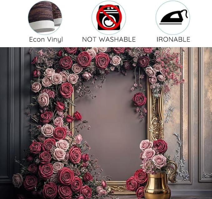 8X6ft Floral Wedding Photography Backdrop Vintage Wood Arch with White Pink Roses Bridal Newborn Birthday Party Decor Props for Studio Photo Shoots Anniversaries