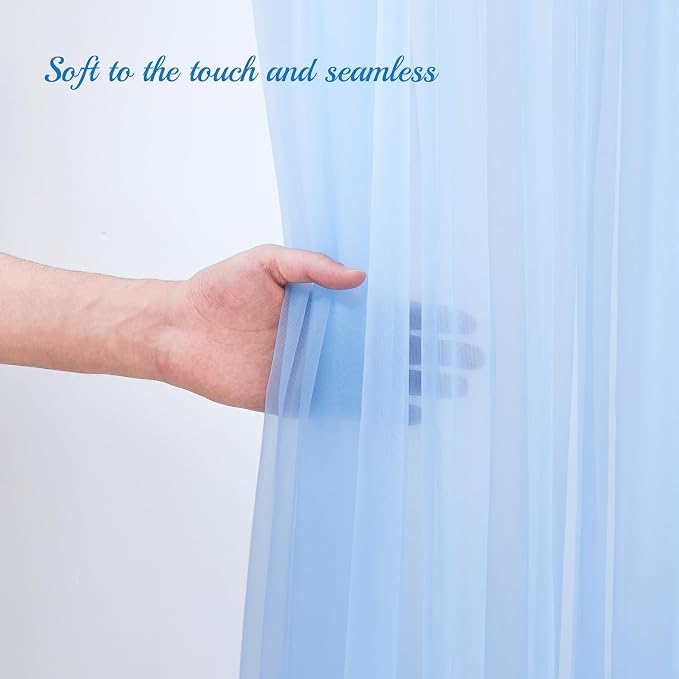 10x10ft Baby Blue Tulle Backdrop Curtain for Parites, Sheer Photo Backdrop Drapes for Wedding Baby Shower Boy Shower Birthday Party Photo Shoot Background Decorations