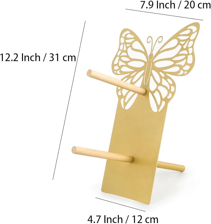 AIM & GGKK Gold Butterfly Donut Stand Display Wall,Metal Donut Holder Stand for Party Dessert Table,Donuts Board for Weddings Birthday Baby Shower,Bagel Holder Donuts Bar Display Decor