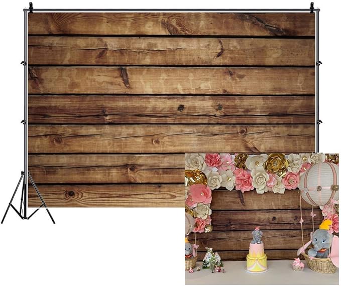 Wood Backdrops for Photography Rustic Brown Wooden Backdrop Banner LFEEY 9x6ft Vinyl Seamless Vintage Worn Wood Boards Background Newborn Baby Adults Wedding Birthday Party Decorations Props