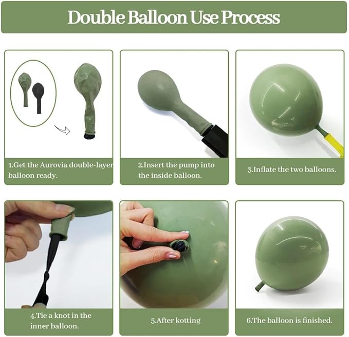 Green Brown Balloon Garland Double Stuffed Dusty Sage Green White Sand Balloons Dark Olive Tan Balloon Arch Kit for Neutral Baby Shower Birthday Bridal Wedding Woodland Safari Jungle Party Decorations