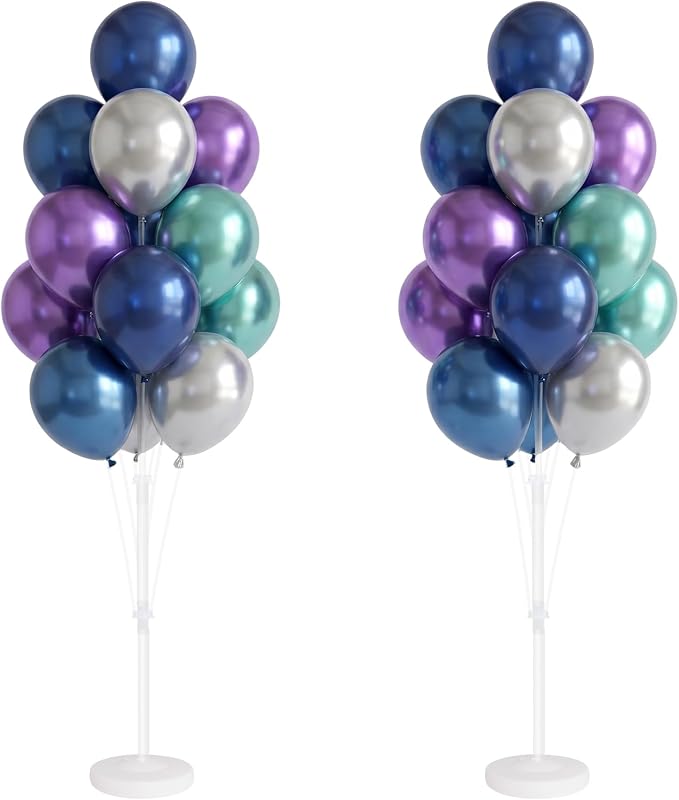 Balloon Column Stand Kit with Balloons, Base and Pole, Balloon Column Kit for Floor or Table Backdrop Decoration for Party Wedding Baby Shower Birthday Graduation (Mermaid)