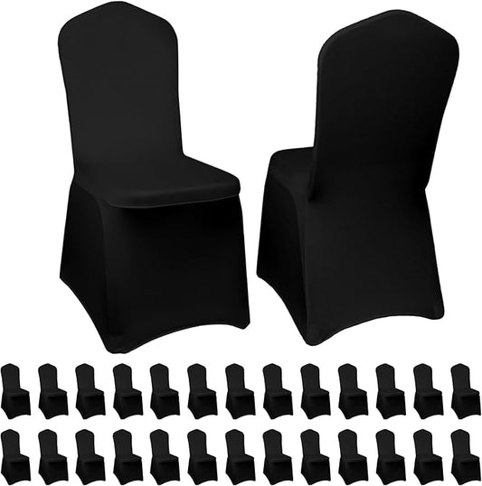 Black Chair Covers 30 pcs Stretch Spandex Chair Covers Universal Fitted Chair Cover Protector for Wedding Party Banquet Holidays Celebration Decoration（Black 30pcs）