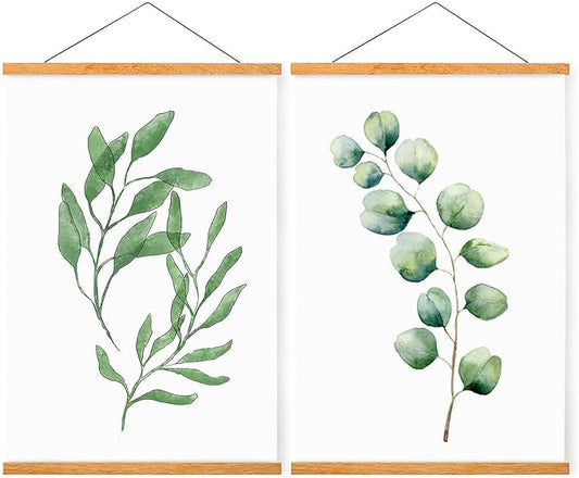 WITCOLOR Magnetic Poster Hanger Frame, Teak Magnet Poster Frame 18x24 18x12 18x18 for Posters, Paintings, Photos, Maps, Scrolls, Picture, Canvas Works and Art Prints(18",2 Pack)