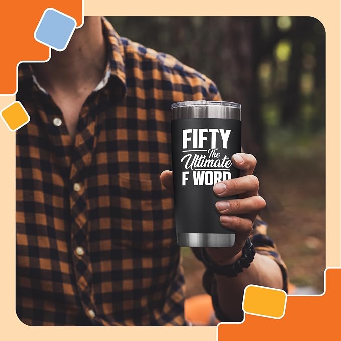 NewEleven 50th Birthday Gifts For Men Women - 1975 50th Birthday Decorations For Men Women - Gifts For Women Turning 50-50 Year Old Gift Woman, Mom, Dad, Wife, Husband - 20 Oz Tumbler