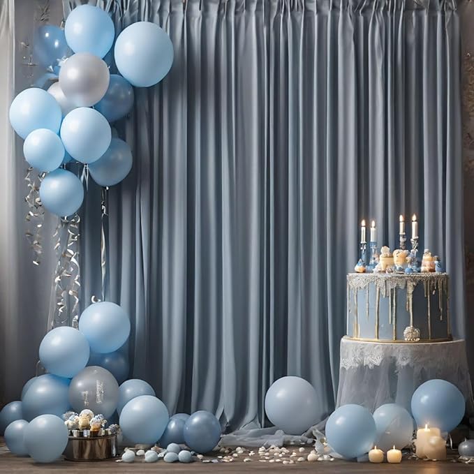 10ft x 10ft Wrinkle Free Charcoal Backdrop Curtains for Parties, Polyester Photo Backdrop Drapes 2 Panels 5x10ft for Wedding Birthday Party Photography Background Backdrop Stand