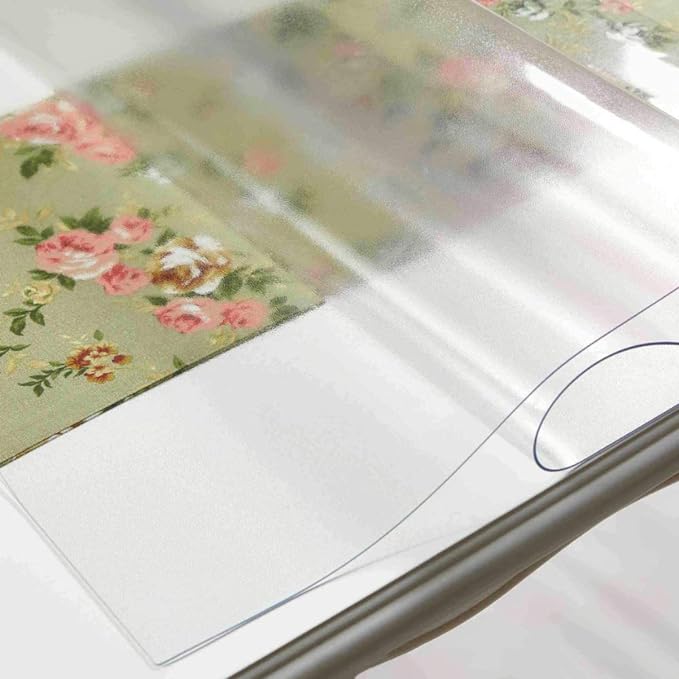 NECAUX Custom 14 x 16 Inch Frosted Desk Cover Protector, 1.5mm Thick Plastic Desk Pad Mat, Table Cover Tablecloth Protector for Office Computer Writing Desk, Side Table, End Table, Night Stand