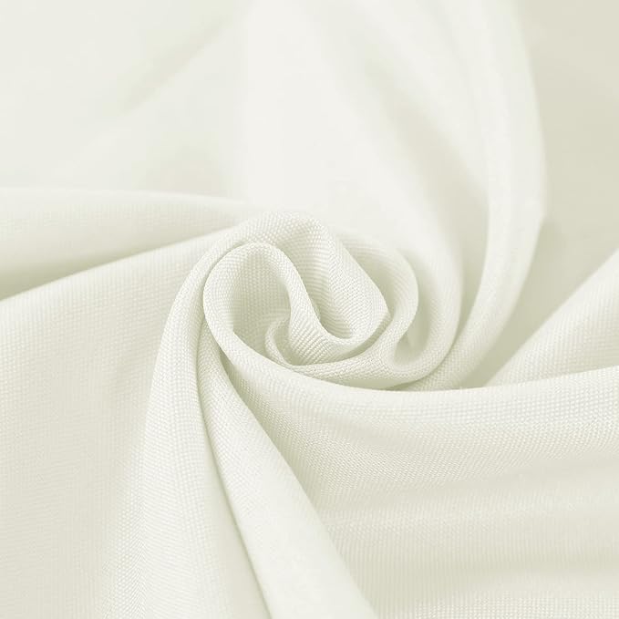 6 Pack Ivory Round Tablecloths 132 Inches Table Cloth Stain and Wrinkle Resistant Washable Polyester Table Cover Fabric for Party, Wedding,Dining,and Banquet Decoration