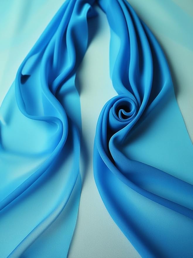 New Star Fabrics Chiffon Fabric, Continuous 60" Wide (30ft) Sheer Material, 100% Soft Polyester, Ideal for Wedding, Party, Event Decor, Draping, and Dresses (Turquoise, 5 Yards)