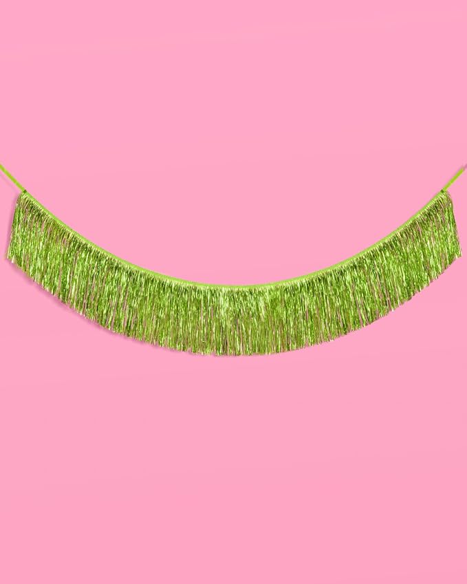 xo, Fetti Party Decorations Lime Green Fringe Banner - 4 ft. | Bachelorette Party Supplies, Birthday Photo Booth, Margarita Bach Decor, Bridal Shower Backdrop
