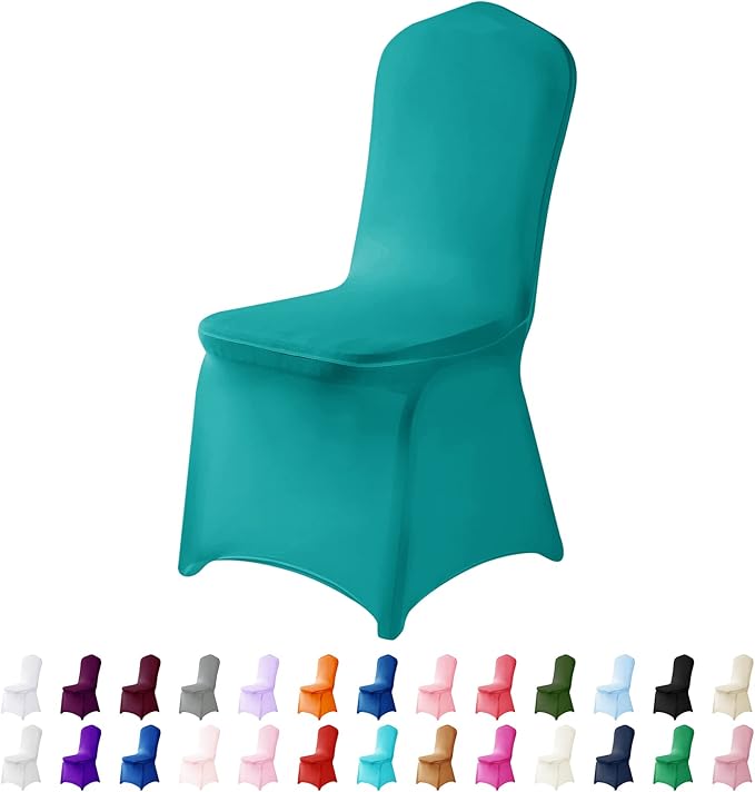 Spandex Chair Covers, 25PCS, Washable Protector for Living Room, Party, Banquet, Wedding, Hotel (Turquoise)
