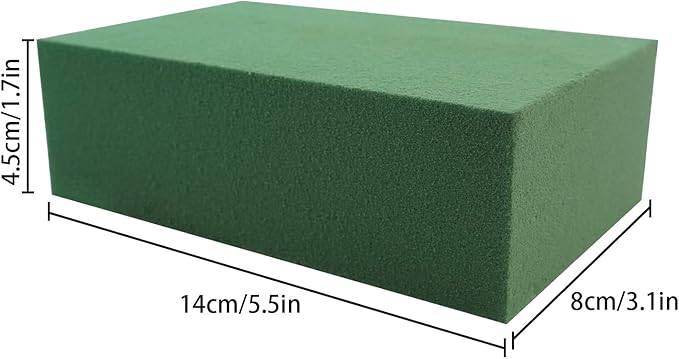 Prashent 8Pcs Floral Foam Blocks,Green Wet Dry Flower Foam Plant Foam for Fresh & Artificial Flower Arrangements DIY Craft 5.5”L X 3.1”W X 1.7”H