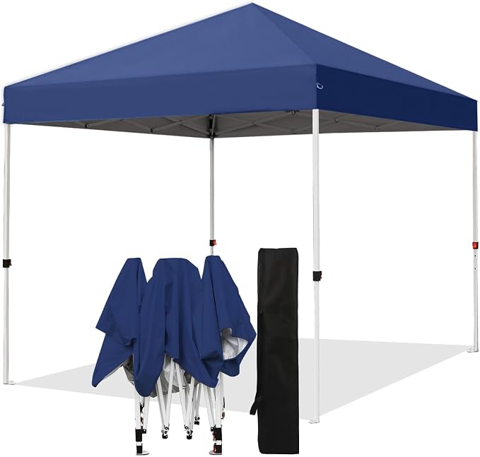 Northroad 8X8 FT Pop Up Canopy, Outdoor Instant Canopy Tent w/Carrying Bag, Portable Gazebo Shelter for Wedding Party,Commercial Event,Patio,Garden,Beach -Dark Blue