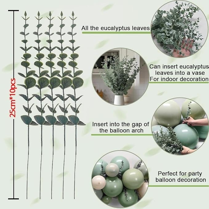 Dusty Green White Balloon Arch Double Stuffed Sage Light Green White Sand Beige Balloon Garland Eucalyptus Leaves for Baby Shower Neutral Birthday Woodland Bridal Wedding Gender Reveal Party Decor