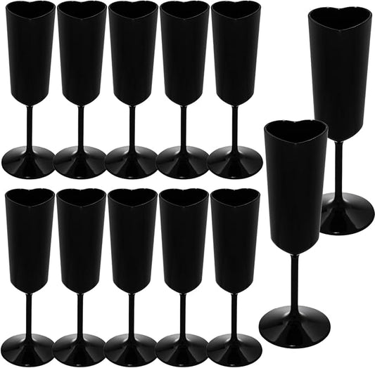 Valentines Day Heart Shaped Wine Glass 6 OZ Elegant Plastic Reusable Wedding Champagne Flutes Galentines Party Acrylic Wine Colored Cups Mimosa Cocktail Toasting Goblets for Birthday Bridal Fancy