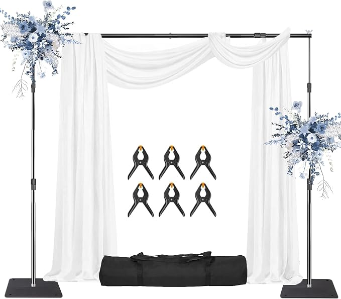 Heavy Backdrop Stand Kit, 10x8 ft(WxH) Adjustable Photographic Background Stand Support System Kit, Suitable for Professional Photography, Wedding, Family Celebration, Party, Birthday