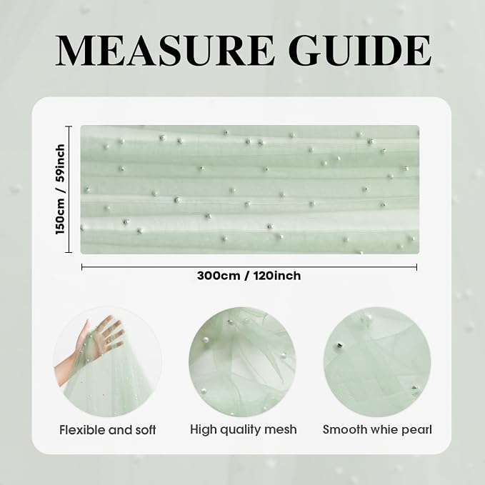 Artoid Mode Pearl Grass Green Gauze Table Runner 59x120 Inch , Seasonal Sheer Kitchen Dining Holiday Wedding Birthday Baby Shower Table Decor for Home Party