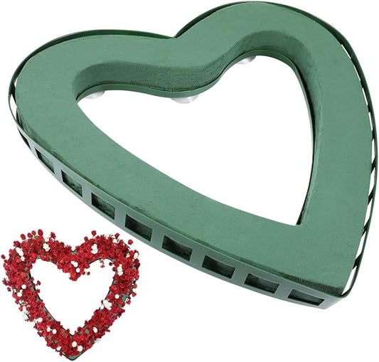 YARNOW Car Floral Arrangement Foam with Stand and Suction Cup, Heart Shaped Floral Foam for Wedding Valentine's Day Decorations