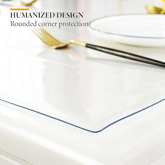 Deep Dream 1.5mm Clear Desk Cover Protector, 34×54 Inch Clear Table Cover, Desk Mat, Tablecloth Protector Rectangle, Table Protector for Dining Room Table
