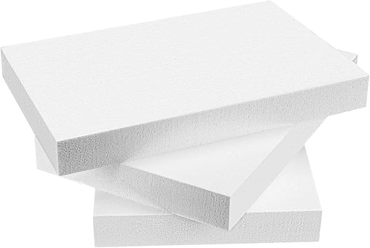 AMZQNART Craft Foam Blocks, 2 in Thick 17x11" EPS Polystyrene Rectangle Foam Blocks Packs of 3 Pcs for Art Sculpting, Sculpture, Modeling, School and Home DIY.
