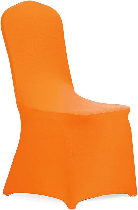 Peomeise Stretch Spandex Chair Cover for Wedding Party Dining Banquet Event (Orange, 6)