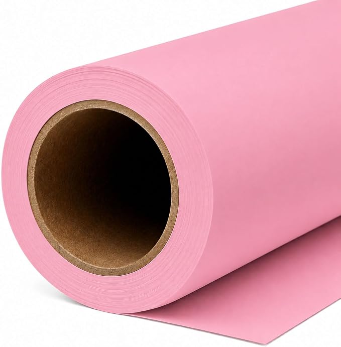 Yizhily Seamless Backdrop Paper Roll,53" x32.8', Heavyweight Matte Carnation Pink Photo Background for Small Studio Headshots, Tabletop Product & Food Photography