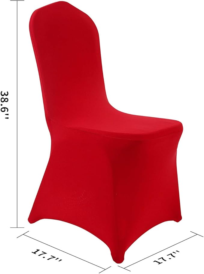 Peomeise 6pcs Stretch Spandex Chair Cover for Wedding Party Dining Banquet Event (Red, 6)