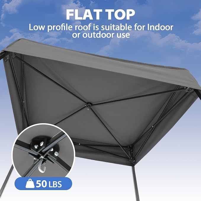 EAGLE PEAK 4x4 Pop Up Changing Tent, Flat Top Changing Room, Dark Gray | Portable, Privacy Tent, Pool Cabana, Dressing Room, Shower & Toilet Use, Opaque Fabric, Instant Setup, Photoshoots, Camping