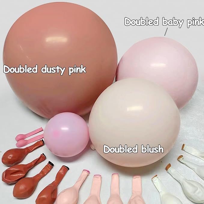 Blush Dusty Pink Balloon Garland Double Stuffed Baby Pink Balloon Latex Rose Pink Balloon Arch Kit Pastel Pink Balloon Set For Boho Wedding Baby Shower Princess Birthday Party Bridal Shower Decoration