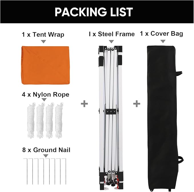 Northroad 10x10ft Pop Up Canopy, Popup Outdoor Canopy Tent with Wheeled Carrying Bag,Portable Gazebo Shelter for Patio,Deck,Garden,Beach