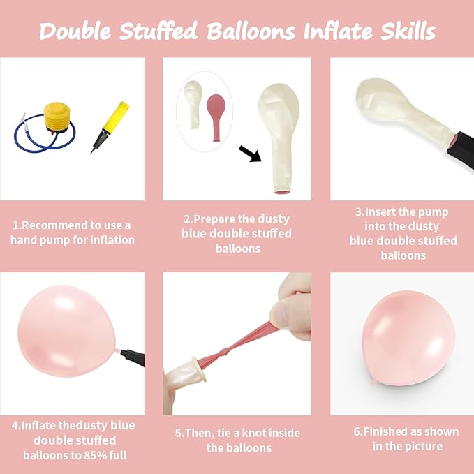 Pearl Pink Balloons, 98PCS Double Stuffed Dusty Rose Pink Balloon Garland Arch Kit, 18/12/10/5 Inch Different Sizes for Baby Bridal Shower Birthday Boho Wedding Party Decorations