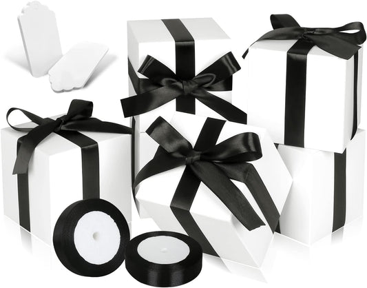 White Gift Boxes 5x5x5, 30 Pack Paper Gift Boxes with Lids for Gift, Bridesmaid Proposal Box, Cupcake Boxes, Gift Box for Wedding, Birthday, Groomsmen Proposal, Gifts, Packaging, Present