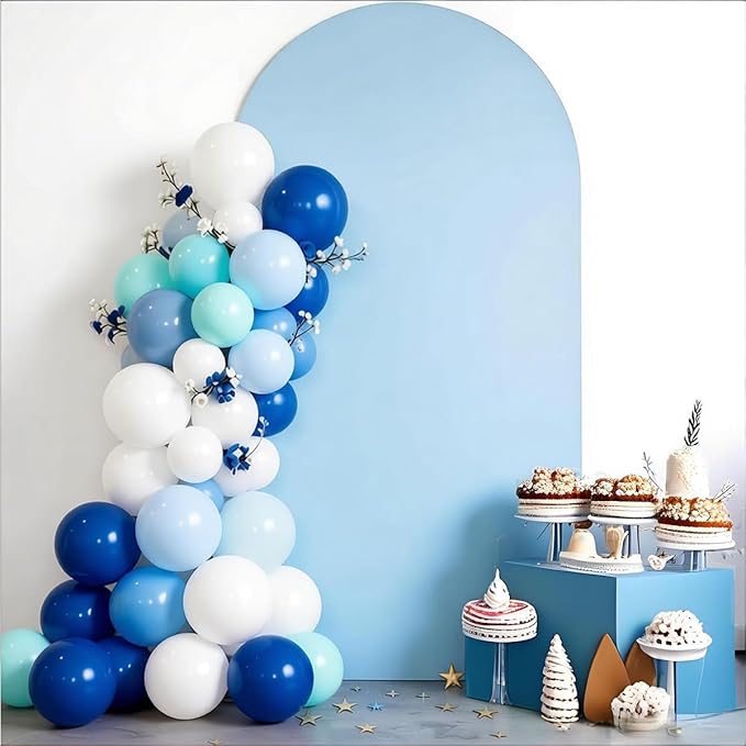 6.6 FT Arch Backdrop Cover, JFDYDM Baby Blue Wedding Arch Cover 6.6 FT, Baby Blue Chiara Backdrop Covers for Party Baby Shower Birthday