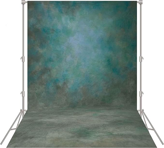 Abstract Professional Photography Backdrop for Portrait Photo Props Booth Background Photoshoot Studio with Polyester Fabric Roller Pocket on Top (6x8ft,Green,No Stand)