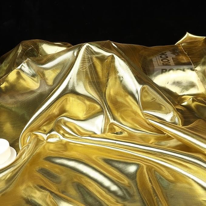 YYCRAFT Two Tone Sheer Organza Fabric by The Yard for Curtain Weddings Decor 2 Yards, Metallic Gold