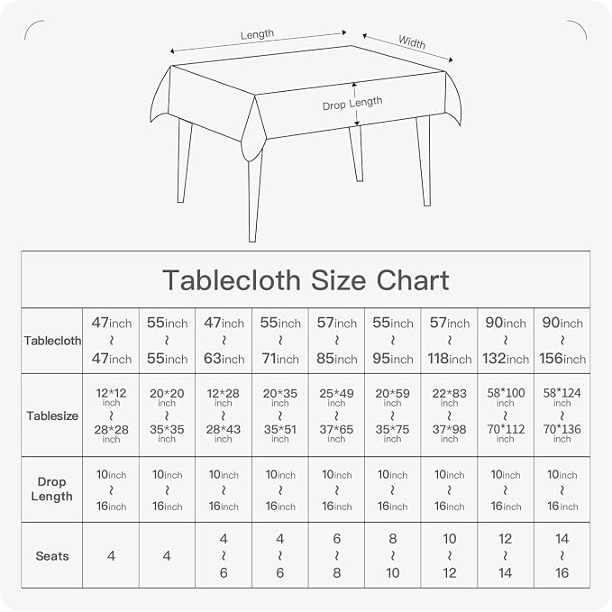 BALCONY & FALCON Rectangle Tablecloth Washable Wrinkle Resistant and Water Proof Table Cloth Decorative Fabric Tablecloths for Dining Parties Kitchen Wedding and Outdoor Use (Beige, 90x132)