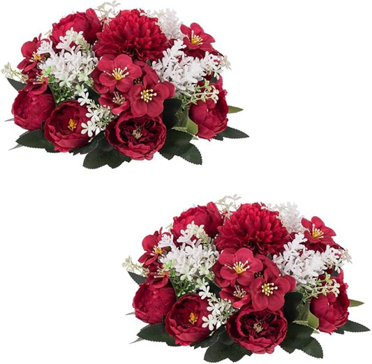 Flower Balls Centerpieces for Tables: 2 PCS Red Roses Flowers for Centerpieces Floral Arrangements Centerpiece for Wedding Party Celebration Home