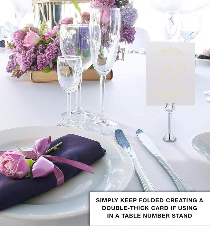 Paisley Wedding Table Numbers (Select Color/Quantity), Champagne, Ivory, 1-25, Double Sided, Tent or Use in a Stand, Great for Parties & Restaurants - Made in the USA