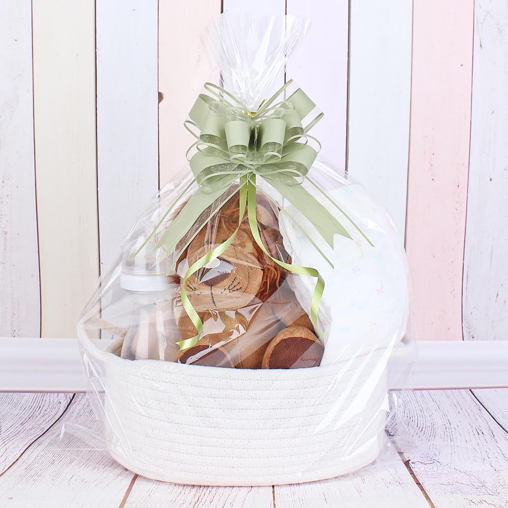 WEWILUCK Bows for Gift Wrapping, Sage Green Gift Bow for Presents, Gift Baskets, Gift Bags, Gift Boxes, Christmas, Easter, Birthdays, Baby showers(6 inches, 15PCS)