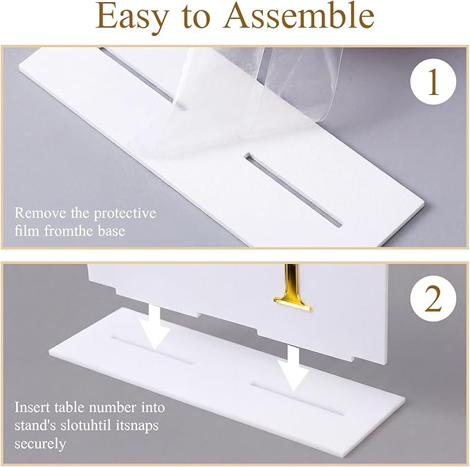 AceOrbit White Wedding Table Numbers 1-20 with Stands 5" x 7" White Acrylic Wedding Signs with Holder Elegant Arch Numbered Signage Tabletop Reception Sign for Anniversary, Banquet, Event Decor