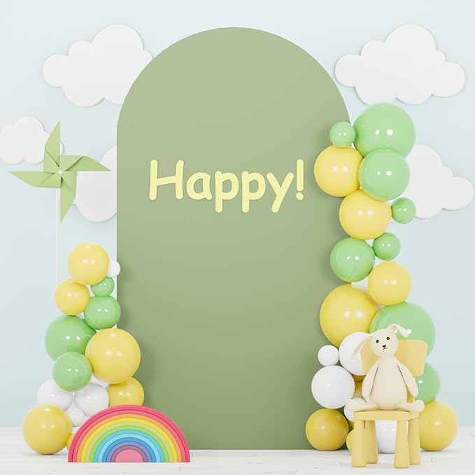 FOTSHARER Wedding Arch Backdrop Cover 6FT Sage Green Arch Backdrop Stretchy Cover for Anniversary Banquet Spandex Round Top Arch Back Drop Covers Chiara Arched Cover for Family Reunion Birthday Party